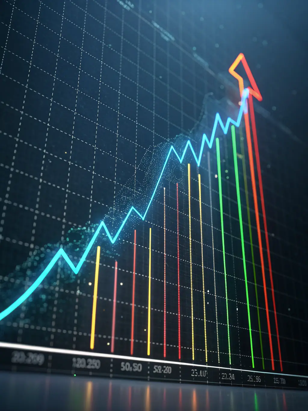 A graph showcasing significant growth and improved efficiency metrics in a blue-collar business after implementing strategies from Blue Collar Operating Partners.